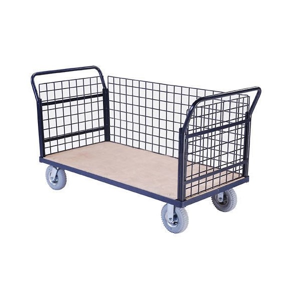 Global Industrial Euro Style Truck - 3 Wire Sides & Wood Deck, 60 x 30, 1200 Lb. Capacity 952689 - main